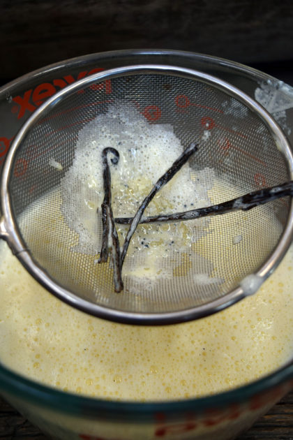 Crème Brûlée Mixture with Vanilla Beans. Photo Credit: I'mari Avey. Alwaysuttori.com