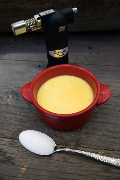 Crème Brûlée before topping with sugar. Photo Credit: I'mari Avey. Alwaysuttori.com