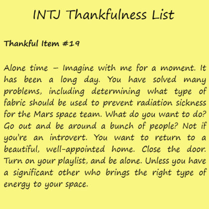 Introvert Life: The Thankful INTJ. Thankful -19