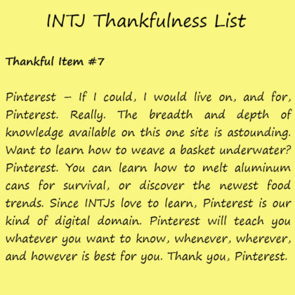 Introvert Life: The Thankful INTJ. Thankful -7