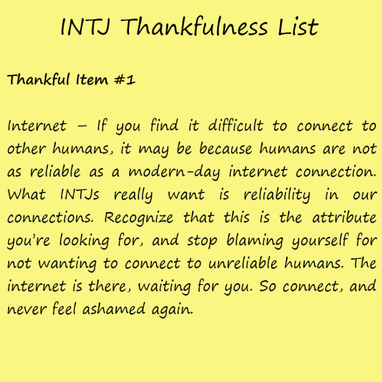 Introvert Life: The Thankful INTJ. Thankful1