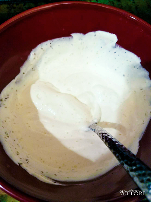 Sour Cream Mix. Photo Credit: Always Uttori. Girl + Food: Sweet Potato Cheesecake + Brown Betty Cookbook Review. Alwaysuttori.com.