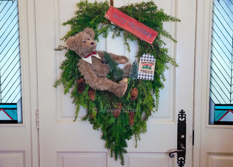 Christmas in July Teddy Bear Wreath, Always Uttori.